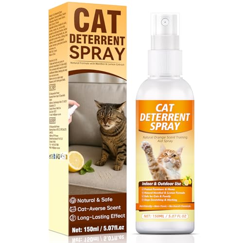 AAROVIBE Spray Répulsif pour Chats 150ml, Spray Dissuasion Chat Intérieur pour Protéger Les Meubles, Canapés & Rideaux Contre Les Grattages, Morsures et...