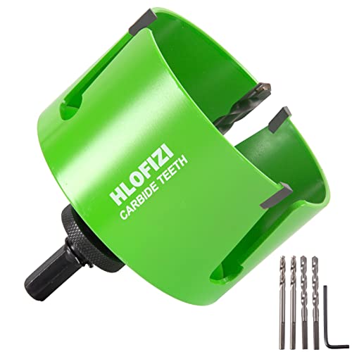 Hlofizi 4-1/4 Inch Carbide Hole Saw 4.25 Multi-Material Hole Cutter For Recessed Lights, Wood With Nails, Fiber Cement, Plaster, Hardwood, Drywall, Stucco, Up 5X Longer Life #TOP29