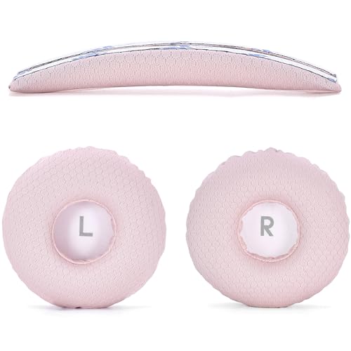Defean Kit de almohadillas de repuesto 2 en 1 de tela de malla + diadema compatible con auriculares JBL Tune 600(T600BTNC 600BTNC)/660(T660NC 660NC)/670(T670NC 670NC) (rosa)