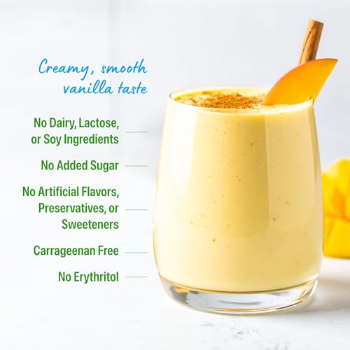 orgain organic vegan protein powder vanilla bean - 21g plant protein 6g prebiotic fiber no lactose ingredients no added sugar non-gmo for shakes amp smoothies 203 lb packaging may vary