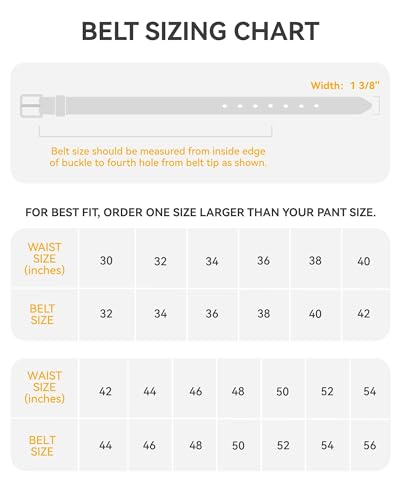 Image of Chaoren Mens Belts for Jeans 1 3 /8 inch, Mens Belts Leather, Mens Belts Casual and Dress (Brown Belt Men)