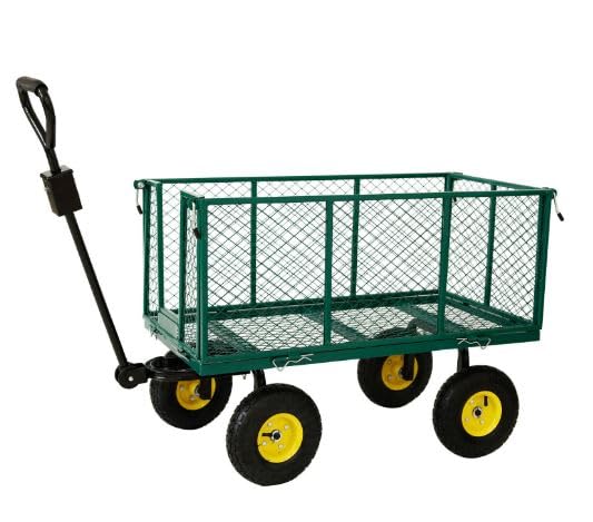 Gartenwagen Klappbarer Handwagen 550 kg Luftbereift Transportwagen mit Seitenwänden