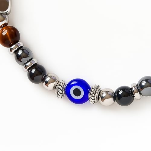 MTJAHPS Triple Threat Protection Bracelet – Black Obsidian Healing Stone Jewelry for Women – Luck, Anxiety Relief, and Empath Shielding - Image 5