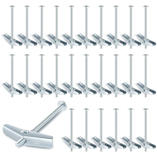Yaocom 100 Pcs 3/16" X 3" Toggle Bolts and Wing Nut Wall Anchor for Drywall