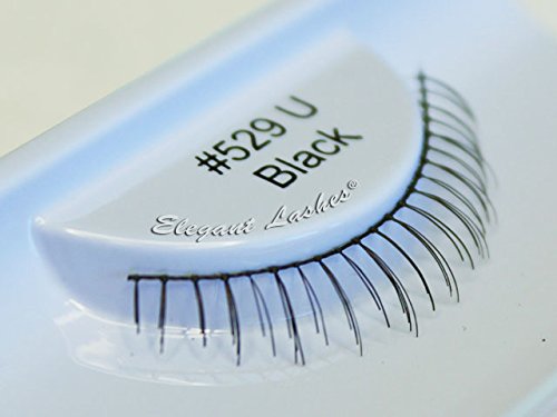 Miniatura 3 de Pestañas postizas negras #529 (paquete de docena profesional, 12 pares), cabello 100% humano extra corto debajo de las pestañas para pestañas