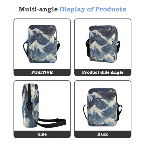 Deep Waves Japanese Style messenger bag Crossbody Bags For Women small crossbody purse Adjustable Strap for outdoor sports business4