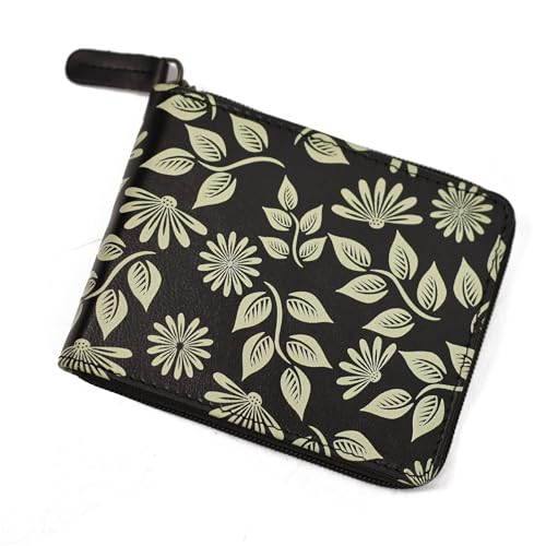 Image of WildHorn Women's Zip Around Wallet - Premium Leather Floral Print Purse | Stylish Clutch with Zipper Closure & Multiple Card Slots for Ladies & Girls