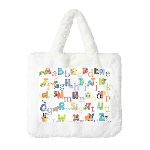 Sac à main peluche blanc spacieux et léger pour femme
