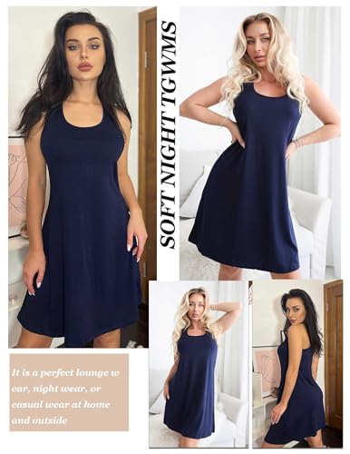 Image of Avidlove Sleepwear for Women Tank Nightgown Chemise Racerback Sleeveless Sleep Dress