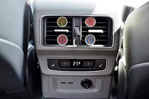 2 Packs Wooden Car Diffuser Vent Clips, Aromatherapy Essential Oil Car Diffuser Locket Clip With 10 Shiny Pads And 10 Washable Felt Pads(Tree And Flower) #TOP7