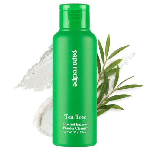 Image of Papa Recipe Tea Tree Control Enzyme Powder Cleanser (1.7oz /50g) - Travel-Friendly Korean Powder-to-Foam Face Wash, Soothing & Calming Care, Gentle Exfoliation, Smooth Texture & Pore Care