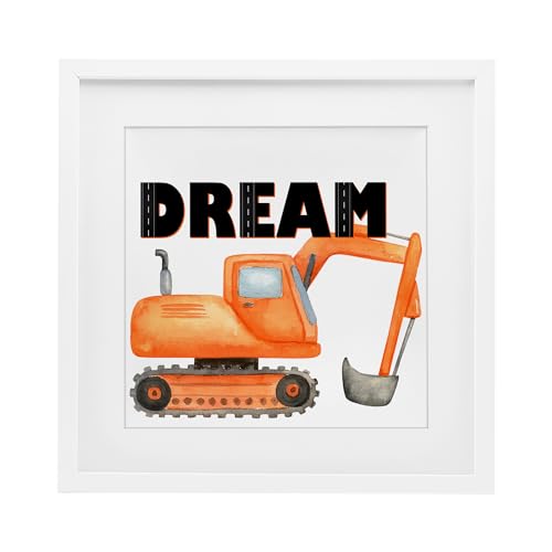 Impression encadrée pelleteuse orange Stupell Industries 33 x 13 cm