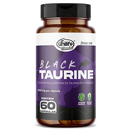 Suplementos Alimentares: o que são e para que servem 10 Taurina 1000 mg Black Taurine Unilife 60 Cápsulas
