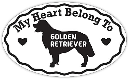 Makoroni - My Heart Belongs to Golden Retriever Dogs Pets Sticker...