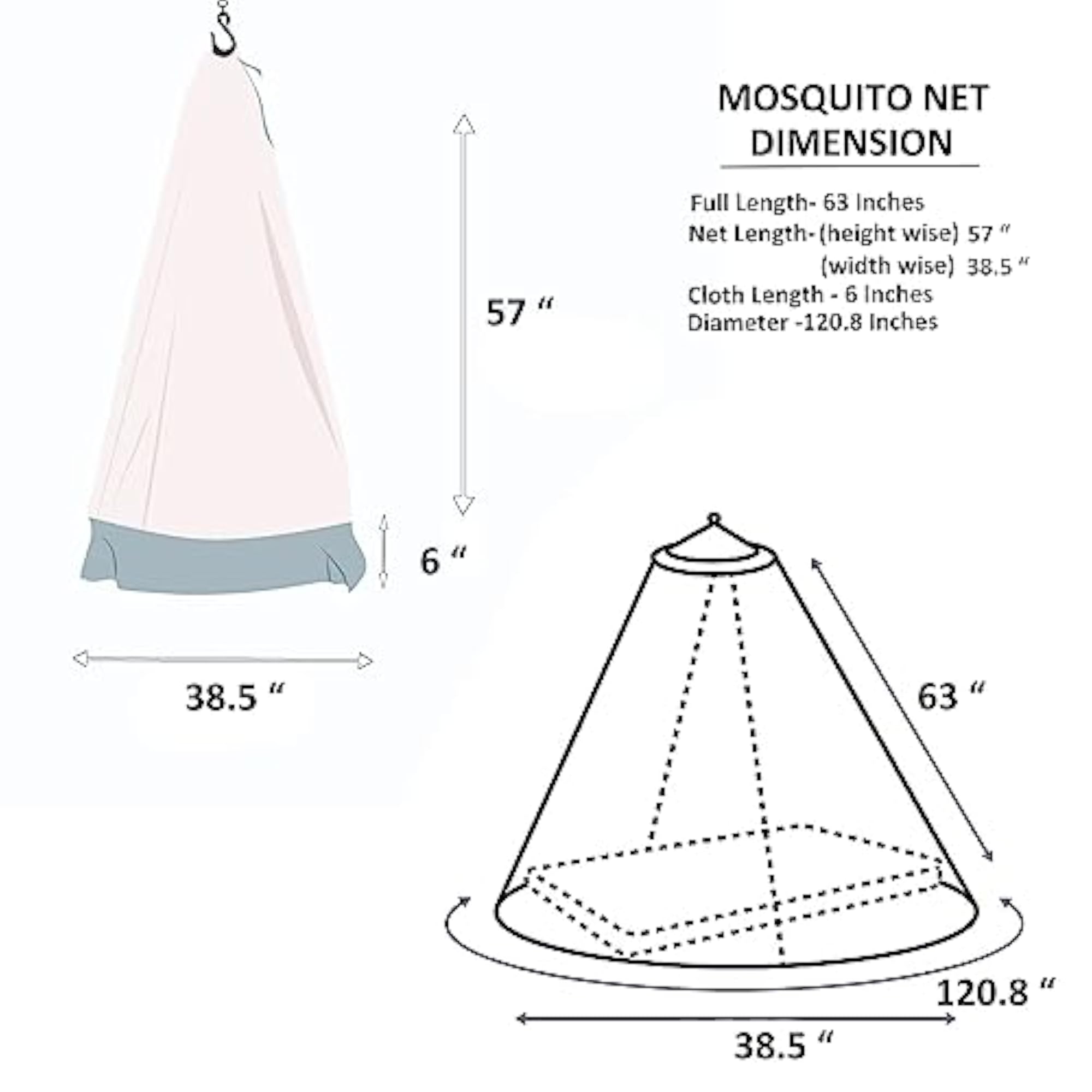 Mosquito Net for Baby Cradle with Zip Opening, Purple