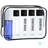 GearTrust 100ml Travel Bottles for Toiletries TSA Approved Travel Shampoo Bottles Leakproof, Small Size Plastic Squeeze Liquid Containers Set with Spray Bottle -5 Pack