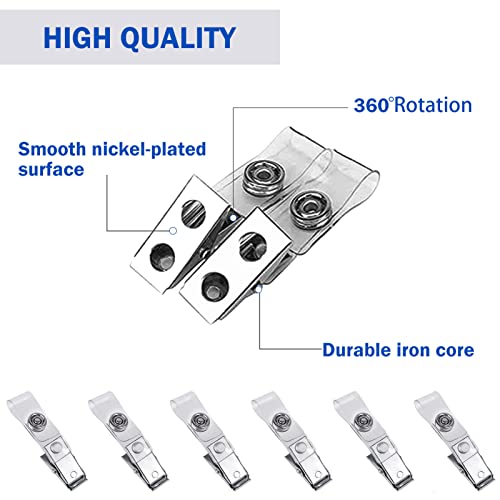 Metal Badge Clips With Clear Pvc Straps Id Strap Clip Id Badge Clip Double Holes Badge Clips Id Clips For Badges Name Tag Clips Metal Clips For Id Cards Badge Holders Work Badges (30 Pcs) #TOP3