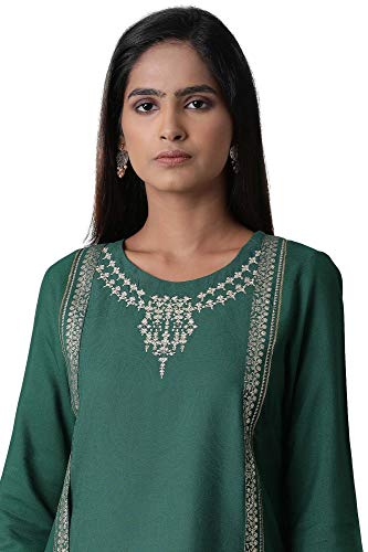 Image of W for Woman Women's Rayon Regular Fit Mock Layer Kurta