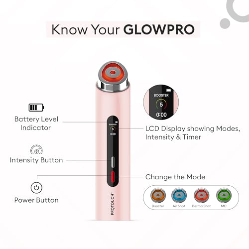 Image of PROTOUCH GLOW PRO Microcurrent Facial Toning Device, 4-in-1 Modes, LED Light, EMS, Electroporation, De-Puffing, Firming, Brightening