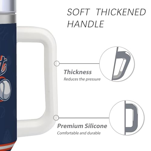 Image of Detroit 30 oz Tumbler with Handle and Straw,Car cup,100% Leakproof Insulated Tumbler with Lid and Straw,Made of Stainless Steel,Cup Holder Friendly Base,Classic Collection Gifts for Fans
