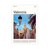 Valencia - Póster de lona de viaje, decoración de dormitorio, paisaje, oficina, habitación, regalo, 30 x 45 cm