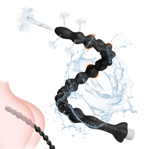 BDSMYEE Douche Anale en Silicone de 51 CM Lavement Anal Perles Nettoyage Intestinal Intime Douche Enema Jouets Sexuels SM pour Femmes Hommes