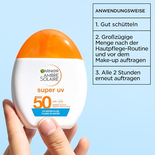 Garnier Ambre Solaire Super UV UV-Water-Fluid LSF 50 unsichtbar, 40 ml – Ansicht 6