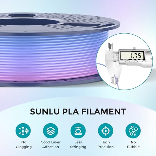 Image of SUNLU Rainbow PLA Filament 1.75mm, 250g Spool Bundle, 3D Printer Filament | Beginner Friendly Multicolor Bundle, Fast Color Change, 4 Rolls, Rainbow 01+02+03+04