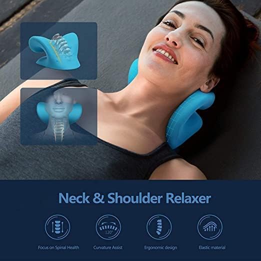 Image of ZUDELLA Foam Neck and Shoulder Relaxer, Cervical Traction Device for Tmj Pain Relief and Cervical Spine Alignment-Chiropractic Pillow, Neck Stretcher
