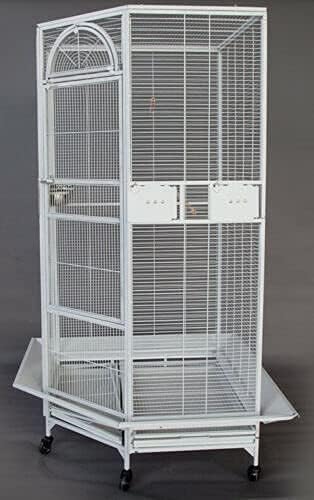 Miniatura 2 de Jaula de loro para pájaros de esquina extra grande de 64 pulgadas para cacatúas, periquitos, periquitos, loro, con faldas de semillas de metal,