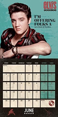 Elvis Presley Calendar 2023 Official Square Wall Calendar Gift Present with Free Organising Stickers