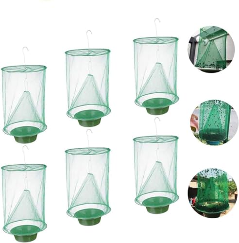 Sutify - Confezione da 6 trappole per mosche da giardino Ranch Orchard Trap, Ranch Fly Trap Flay, la trappola più efficace mai realizzata con Flay Catcher 2021 New Fly Red Drosophila