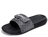  ARRIGO BELLO Chanclas Hombre Suela de látex Sandalias Verano Piscina Flip Flop Plantillas de Cuero Playa Talla 41-46 (PLATEADO,43)