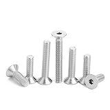 55 Stück M3 Edelstahl Sechskant-Innensechskant-Senkkopfschraube Flachkopf-Inbusschrauben(25mm)