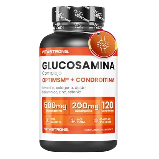 GLUCOSAMINA CONDROITINA MSM Vitastrong - OptiMSM®, COLLinstant® Colágeno y Acido Hialuronico, Boswellia, Zinc, Selenio y Manganeso - Alta Dosificación - Fórmula Eficaz
