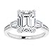 18K Solid Gold Handmade Engagement Ring, 2CT-4CT Emerald Cut Moissanite Solitaire Ring Diamond Wedding Ring for Her/Women, Anniversary Precious Gift, VVS1 Colorless (Main Stone : 3.00 Carat)