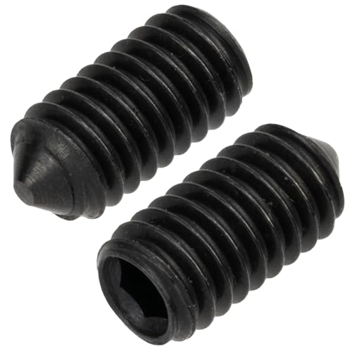 AERZETIX - NV18355 - Lot de 12 Vis de blocage sans tête M4x8 mm à bout pointeau conique - empreinte creuse hexagonale HEX 2 à 6 pans - en acier - couleur noir