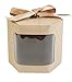 Emartbuy Carta Forte Sacchetto Rregalo Esagonale In Piedi, 10 cm x 10 cm x 12 cm, Borsa Kraft Marrone Scatola per Torta Cupcakes Biscotti Con Finestra Trasparente e Nastro - Confezione da 12