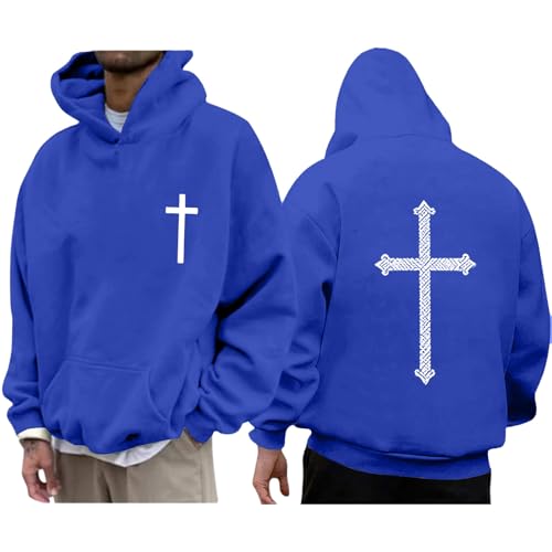 Christian Hoodies for Men Y2K Inspirational Religious Faith Cross Sweatshirts Mens Vintage Graphic Hoodie Pullover