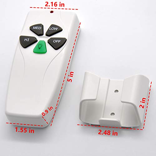 Universal Ceiling Fan Remote Control Kit Replacement For Harbor Breeze Hampton Bay Hunter, W/Light Dimmer,3-Speed, For Replace Fan28R Fan-53T 2Aazpfan53T Kujce9103 Fan-11T Chq8Bt7030T Uc7030T Fan-Hd #TOP1