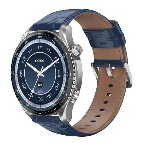 Image of Noise Halo 3 Smart Watch with 1.43 inch AMOLED Display, 1000 NITS Brightness, Premium Metal Design, Powered by AI Pro, AI Transcription, Morning Briefs, 7-Day Battery (Vintage Blue)