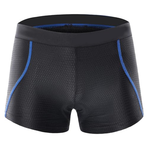 Calzas cortas ciclismo hombre HUIOP azul y amarillo miniatura 5