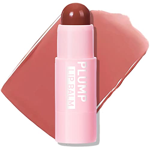 Plumping Lip Balm Hydrating Tinted Lip Balm, Plump Lip Polish Buildable Lipstick For Dry, Cracked & Chapped Lips, Deep Nourishing Moisturizing Lip Tint Gloss (04# Brown Vermeil) #TOP23
