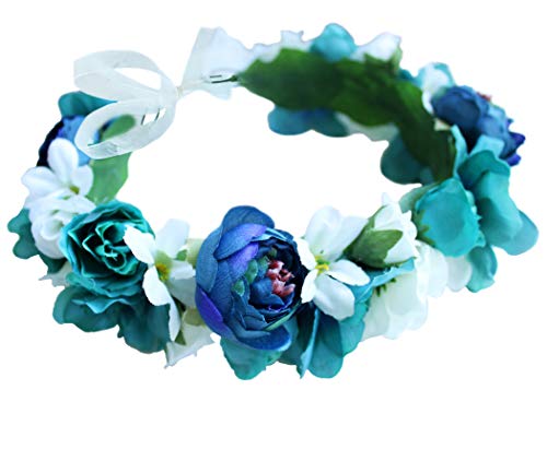 Vivivalue Rose Flower Crown Boho Flower Headband Hair Wreath Floral Halo