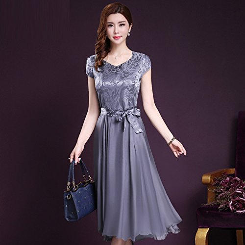 Robe en mousseline chic jupe en soie taille plus pour femme ronde