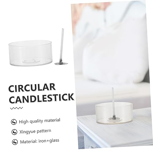 Kit para hacer velas con mechas y portavelas de plástico miniatura 3