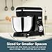 Household Stand Mixer with 6.5 Quart Bowl, Electric Food Mixer 10+p Speeds 660W, Kitchen Tilt-Head Bread Dough and Cake Mixers with Dough Hook, Whisk, Beater, Splash Guard and Egg Separator (Black)