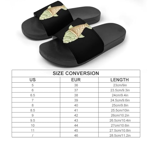 Japanese Matcha Taiyaki Ice Cream Shower Slippers for Women Men Casual Non-Slip Slide Sandals Beach Bathroom Shoes2