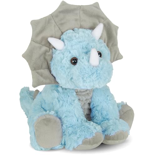 Bearington Collection Lil' Tracer Plush Stuffed Animal Dinosaur with Rattle, 5 inch - Baby Plush Toys