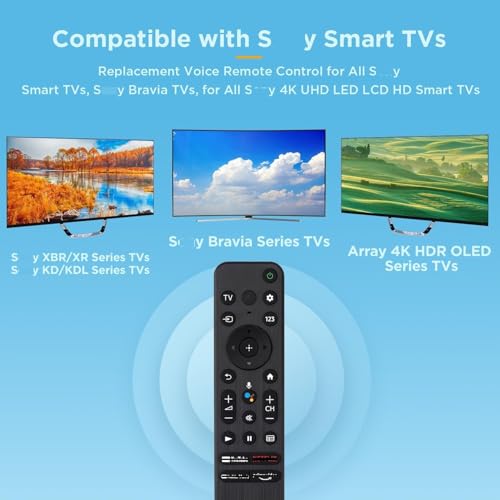 Image of ZIEVA Compatible with Sony bravia Smart Tv Remote Control - with Voice - with Hot Keys G0ogle Play, Netfix, Y0uTube Music and Y0uTube - Use for LCD LED OLED QLED UHD 4K Android (Tx 800p)
